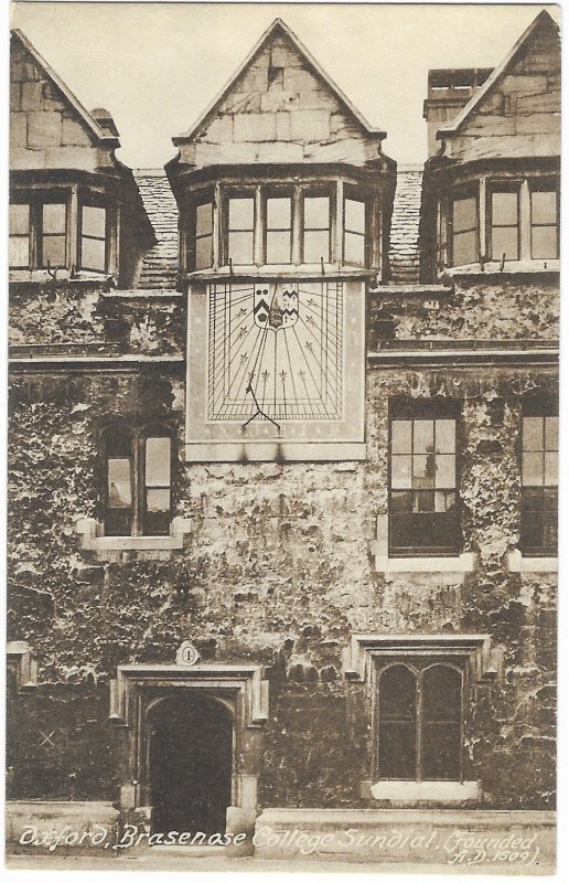 Oxford Brasenose College Sundial Founded in 1507 England United Kingdom