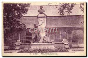 Old Postcard Flers Statue Jules Gevelot
