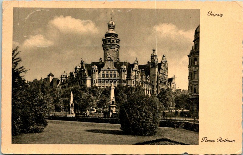 Leipzig Germany New City Hall Postcard Used (33406)