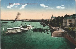 Germany Bonn Landebrücke und Rheinpromenade Vintage Postcard 04.08