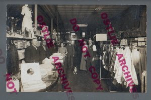 Pettibone NORTH DAKOTA RPPC c1910 INTERIOR GENERAL STORE nr Jamestown Woodworth