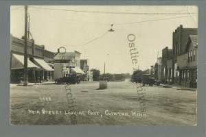 Clinton MINNESOTA RPPC c1920 MAIN STREET nr Ortonville Graceville Beardsley