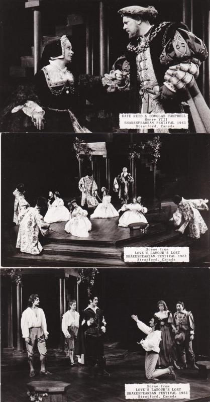 (3 cards) RPPC 1961 Shakespeare Festival - Stratford, Ontario, Canada