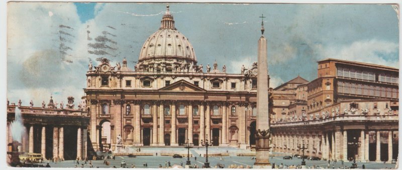 Italy Lazio Rome Roma St. Peter's Basilica 1956 Large Postcard