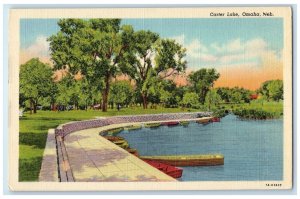 c1930's Carter Lake Boat Scene Omaha Nebraska NE Unposted Vintage Postcard