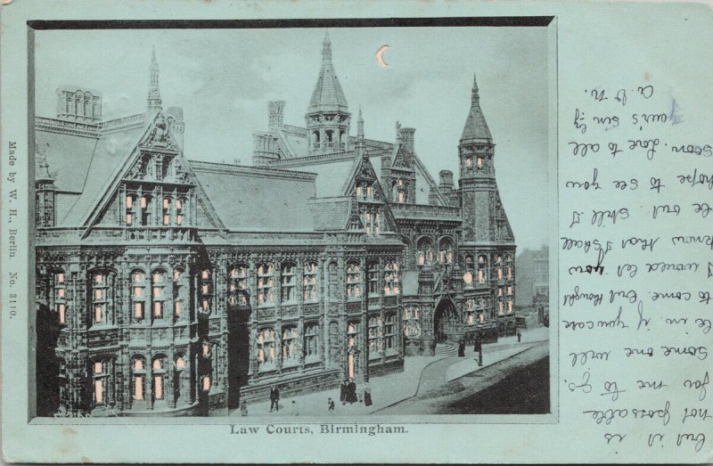 Hold To Light Law Courts Birmingham c1904 WH Berlin Postcard G71