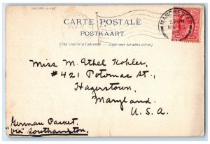 1903 La Gare Da Luxembourg Braxelles Netherlands Antique Posted Postcard 