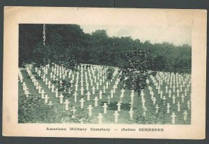 Ca 1916  PPC* WWI France American Military Cemetery Seine Suresnes Used