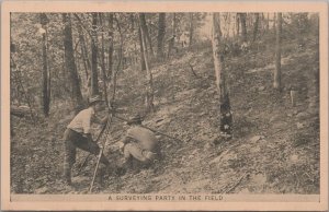 Postcard Sesqui Centennial Expo Philadelphia PA Surveying Party in Field