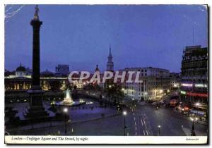  Modern Postcard London Trafalgar Public garden and The Strand by night