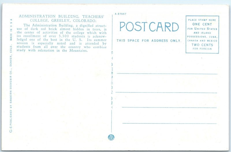 c1910s Greeley, CO Administration Building Teachers' College Nice PC School A322