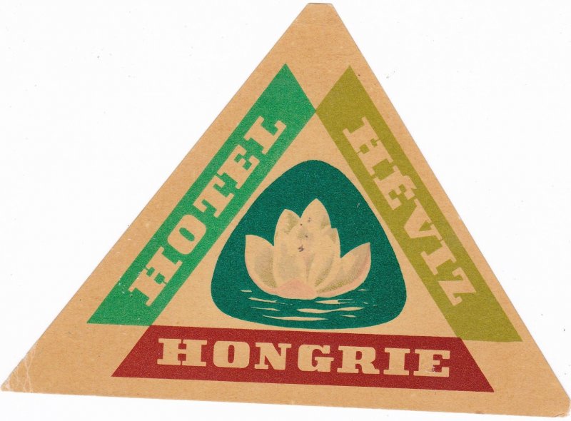 Hungary Heviz Hotel Heviz Vintage Luggage Label sk3876