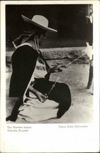 Otavalo Ecuador Native Indian Woman Craft Costume etc Real Photo Postcard