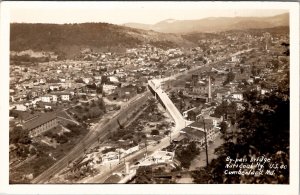 Cumberland Maryland RPPC By-Pass Bridge National Highway US 40 Postcard X16