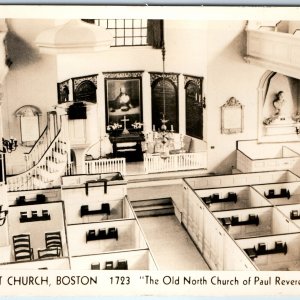 c1950s Boston, MA Old North Christ Church RPPC Interior Paul Revere Cubicle A245