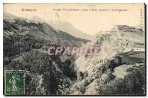 Old Postcard Briancon Durance Gorges In Coste Rousse Massif background