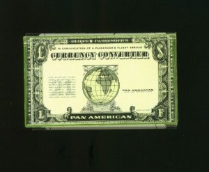 Pan American World Airways Clipper Passengers Vintage Currency Converter