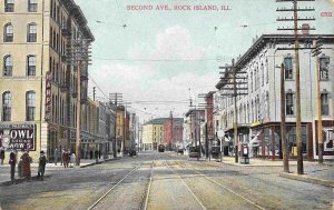 Second Avenue Rock Island Illinois 1910c postcard