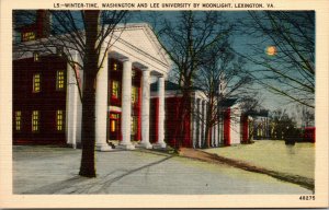 Vtg 1930s Washington & Lee University by Moonlight Lexington VA Postcard