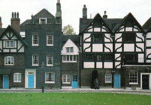 Postcard HM Tower Queen's House L-shaped Timber Framed Structure Prisoner London