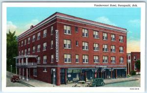 PARAGOULD, Arkansas  AR   Roadside VANDERVOORT HOTEL c1930s Linen Postcard