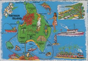 Maps Postcard - Map of Hayman Island, Great Barrier Reef, Australia  RR23514