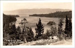 RPPC  LAKE TAHOE, California  CA    EMERALD BAY  1938  Real Photo  Postcard