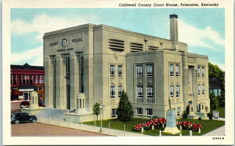 1920s Caldwell County Court House Princeton Kentucky Postcard