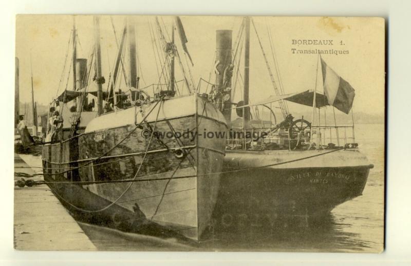 ft1115 - Ships Corine & Ville De Bayone in Bordeaux Harbour , France - postcard