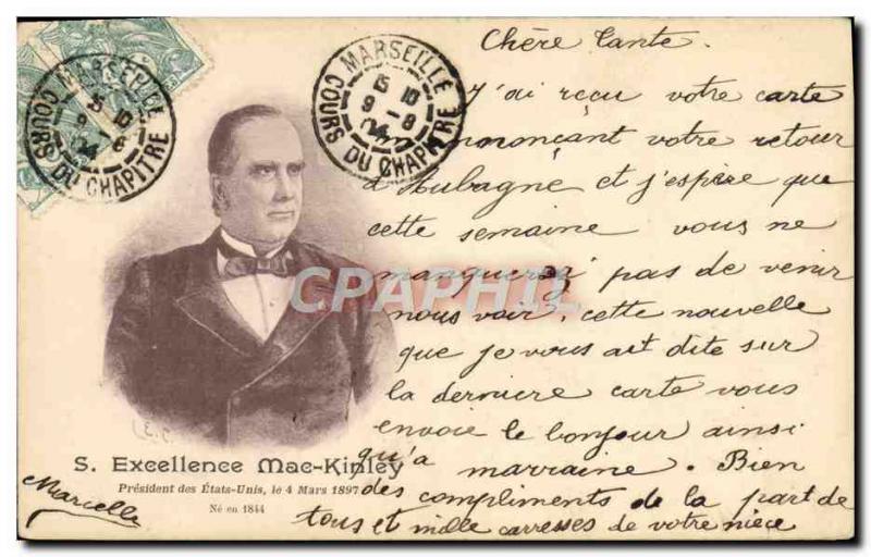 Old Postcard S McKinley Excellency President of the United States 1897
