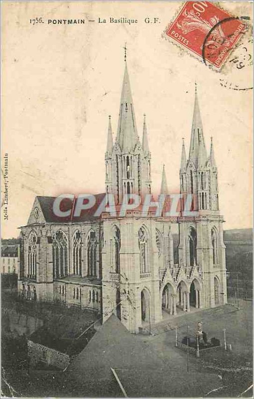 Postcard Old Basilica Pontmain