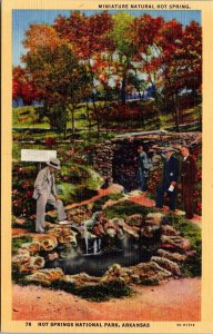 Vtg Arkansas AR Minature Natural Hot Springs National Park 1930s Linen Postcard