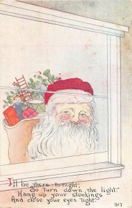 G7/ Santa Claus Christmas Postcard c1910 Window Toys Sketch Poem 15