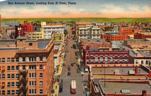 Texas El Paso Mills Street Looking West From Post Office 1942