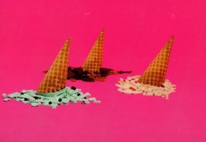 Melted Disaster Cornetto Ice Cream Cornets Lego Childrens Toy Display Postcard