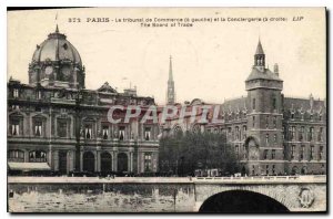 Postcard Old Paris Commercial Court has left the Conciergerie right