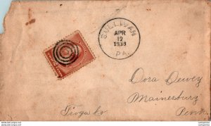 US Cover 2c Sullivan 1888 to Mainesburg Pa