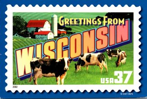 Stamps On Postcards Greetings From Wisconsin 2006