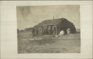 South or North Dakota Sod House American Frontier Social History RPPC c1910