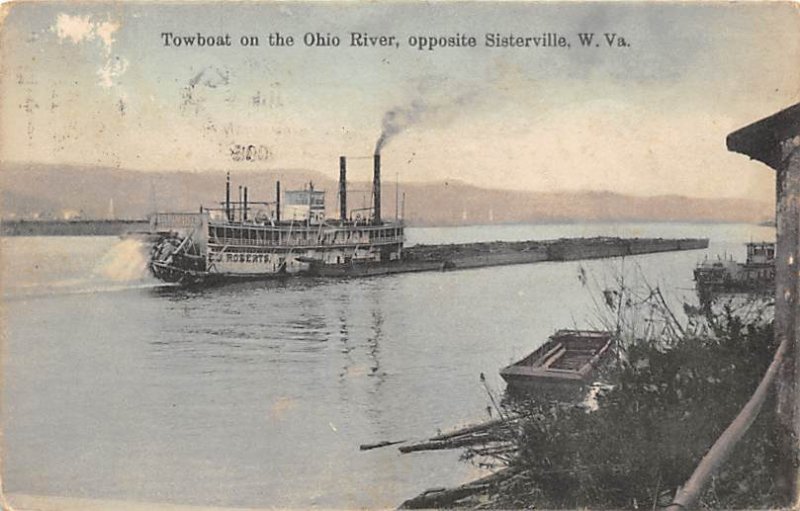 Towboat on Ohio River - Sisterville, West Virginia WV  