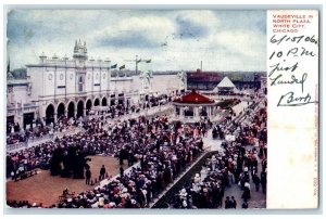 1906 Vaudeville North Plaza White City Exterior Road Chicago Illinois Postcard