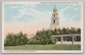 Expo~Building And Upper Pergola~San Diego California In 1915~Vintage Postcard 