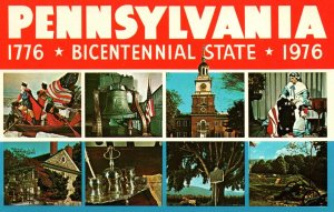 VINTAGE POSTCARD PENNSYLVANIA BICENTENNIAL STATE 1776 - 1976 MULTIPLE VIEWS