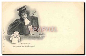 Old Postcard Fantaisie lawyer Doll