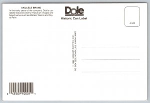 Ukulele Brand Dole  Hawaiian Pineapple   Postcard