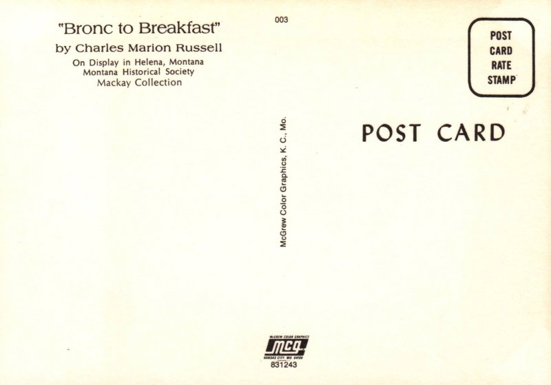 Bronc to Breakfast,Charles Marion Russell Western Painting