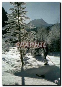 Postcard Modern picture of our mountains in winter forest ride