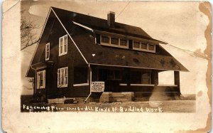 1920 CEDAR SPRINGS MICHIGAN FRED GARLICK BUILDER ADVERTISING RPPC POSTCARD 41-37