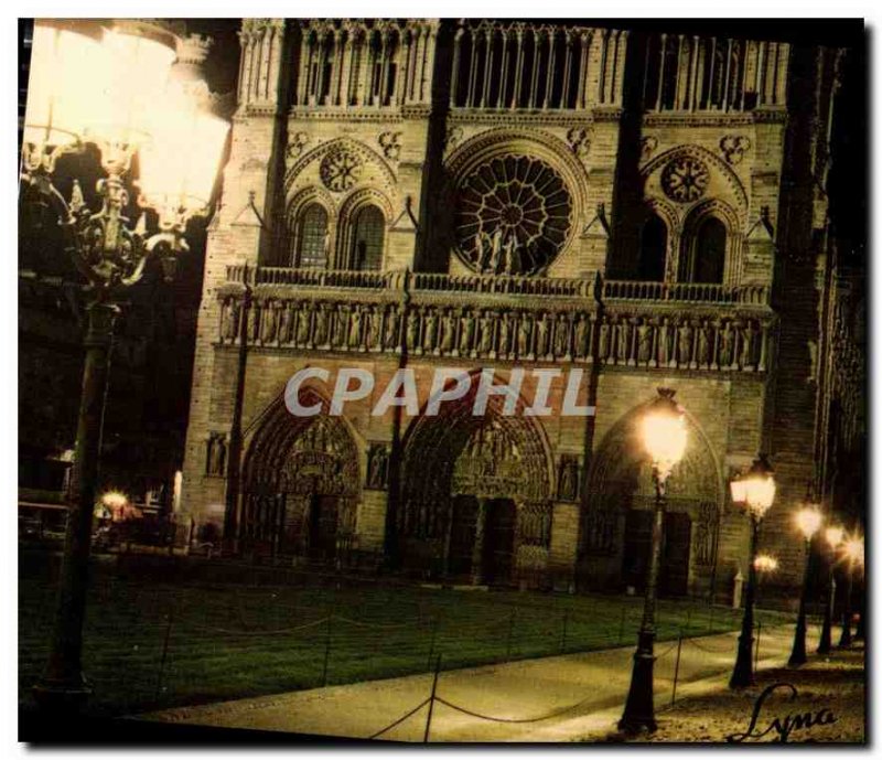 Modern Postcard Paris at night The Cathedral of Our Lady