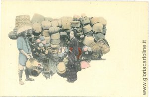 06075 - JAPAN - VINTAGE POSTCARD - POT SELLER - ETHNIC-